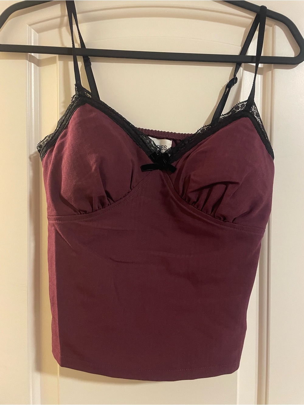 No Boundaries Burgundy Lace-Trim Camisole